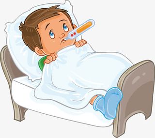 矢量图躺在病床上的男孩免抠