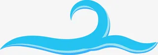 矢量蓝色浪花png图免抠