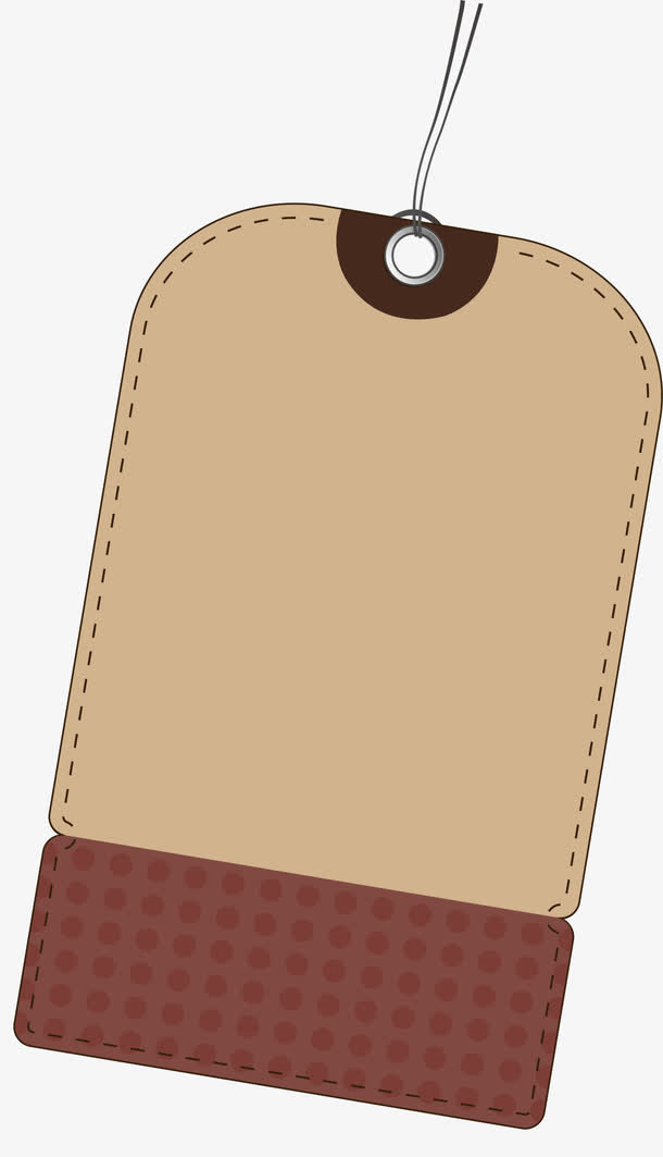 咖啡色简约吊牌免抠