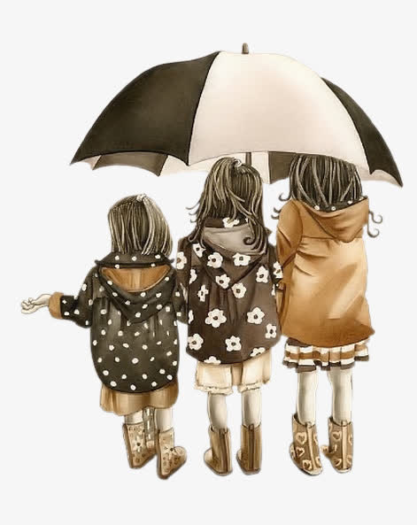 2017雨伞下的三姐妹免抠