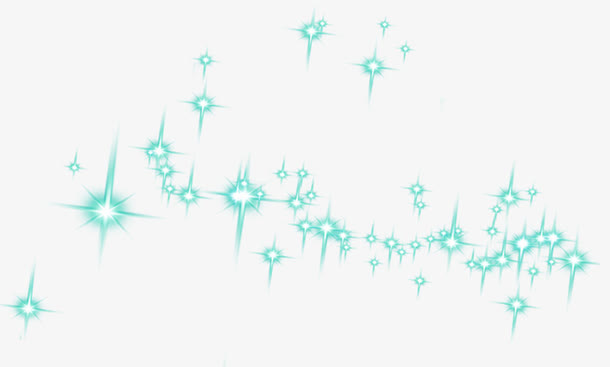 青色的闪亮的星星免抠