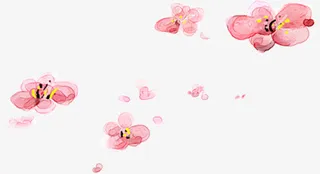 水墨梅花春季放假通知素材免抠