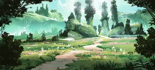 手绘树林背景装饰高清