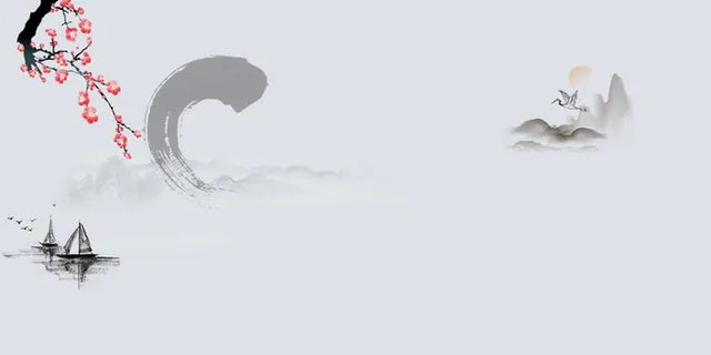 中国风水墨淡雅海报高清复古中国风背景