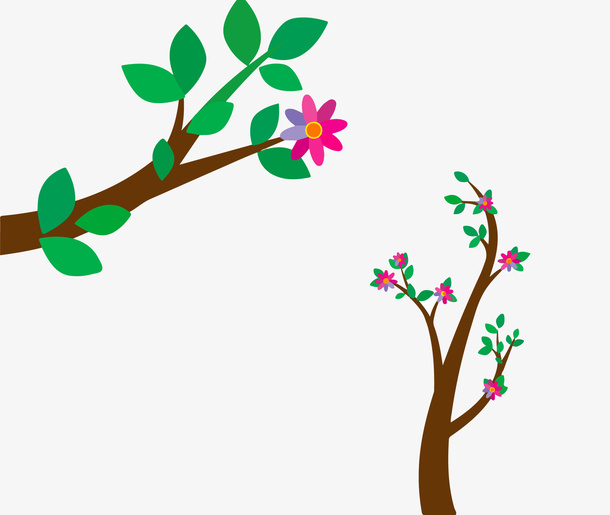 树枝花朵素材免抠