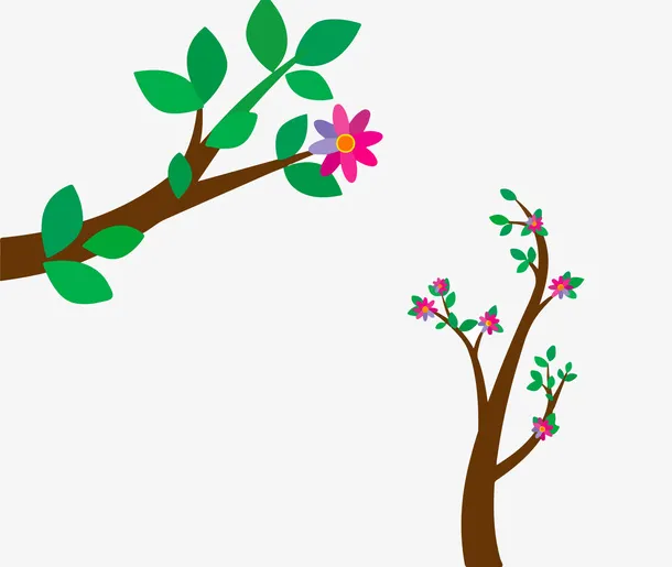 树枝花朵素材免抠
