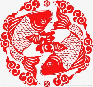 年年有余的剪纸图免抠