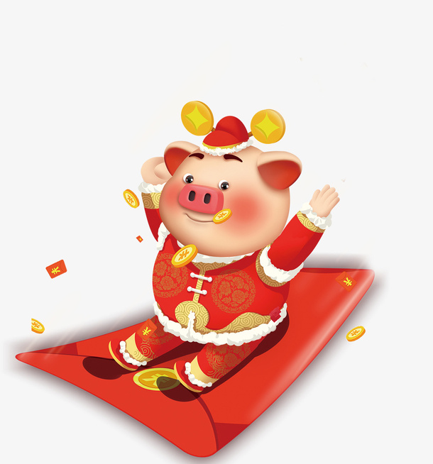 猪飞毯猪猪年免抠