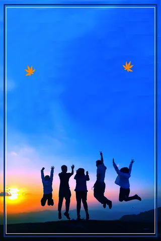 蓝色青春正能量海报背景素材高清