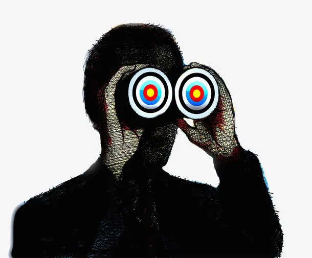 美式插图洞察力免抠