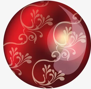 圣诞节红色圣诞球免抠