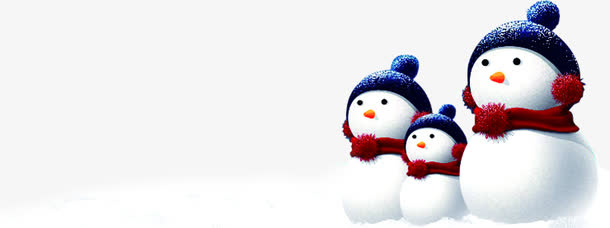 雪人冬季吊旗素材免抠