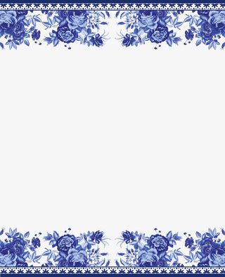 复古青花瓷风格花边免抠装饰中国风元素