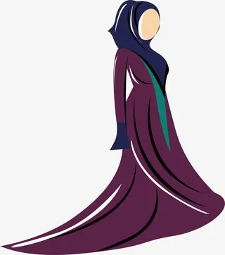 紫色长裙回族女人免抠