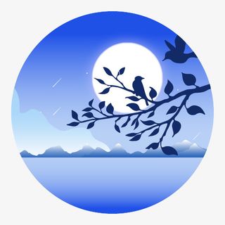 微光渐变插画4免抠