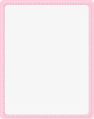心形装饰长方形粉色边框免抠