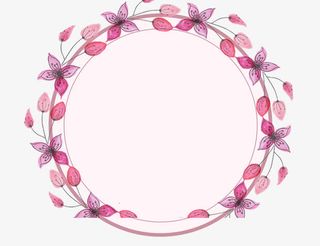 春季手绘花环边框背景免抠装饰边框元素