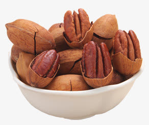 白碗里的碧根果免抠