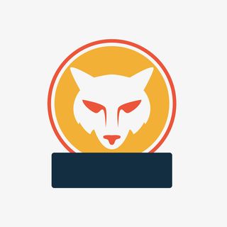 卡通狼头标签矢量图免抠