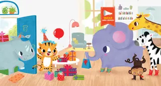 卡通手绘老虎过生日免抠