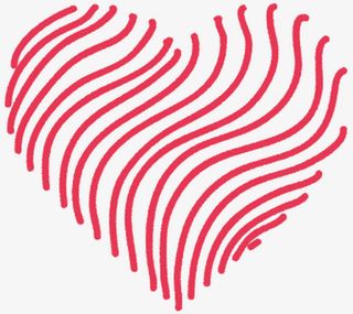红色线条爱心2免抠