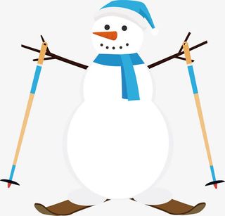 滑雪雪人免抠