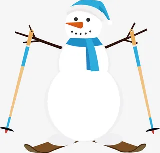 滑雪雪人免抠
