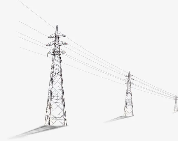 黑白电线塔免抠