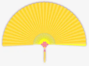 装饰黄色折扇素材免抠
