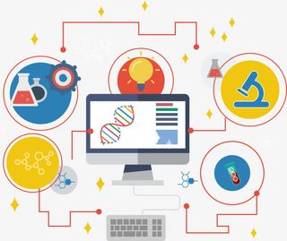 远程教育插图矢量图免抠