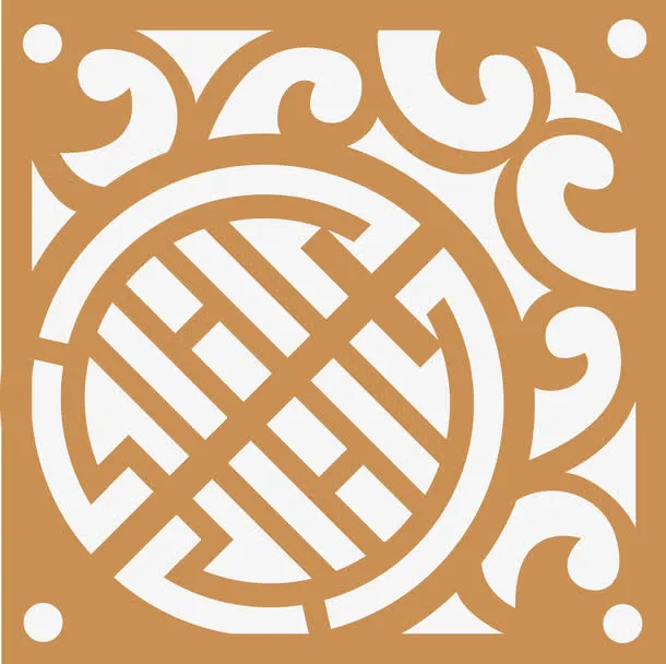 中式窗纹图案素材免抠