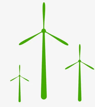 手绘绿色风车免抠