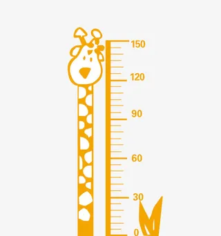 卡通儿童量身高尺免抠