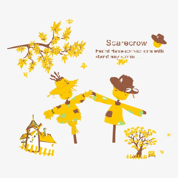 黄色稻草人免抠