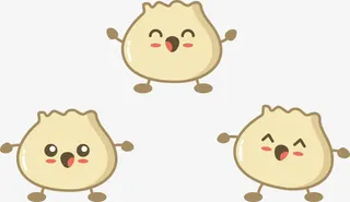 卡通包子开心的小人免抠