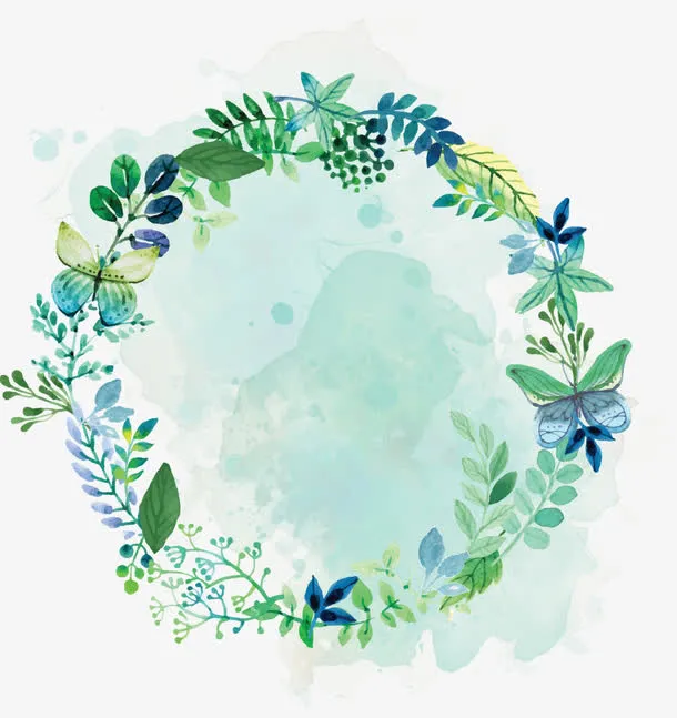 水墨花环免抠