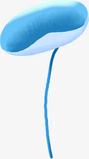 创意手绘质感蓝色荷叶小姑免抠