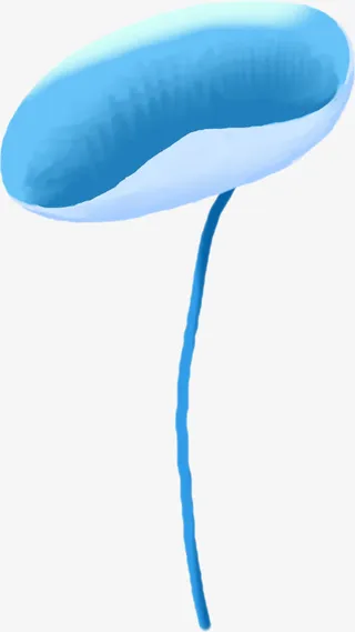 创意手绘质感蓝色荷叶小姑免抠