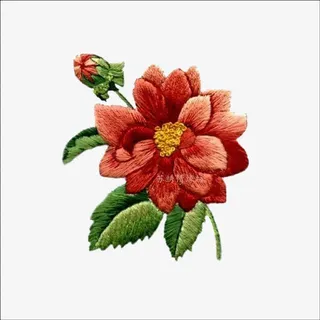 红色刺绣花免抠 红色刺绣花免抠