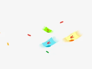 飞舞彩色红菜鸟图库片免抠