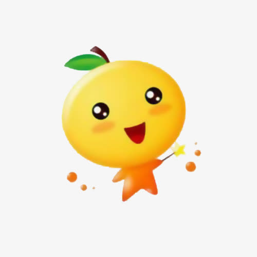 可爱的卡通香橙形象免抠