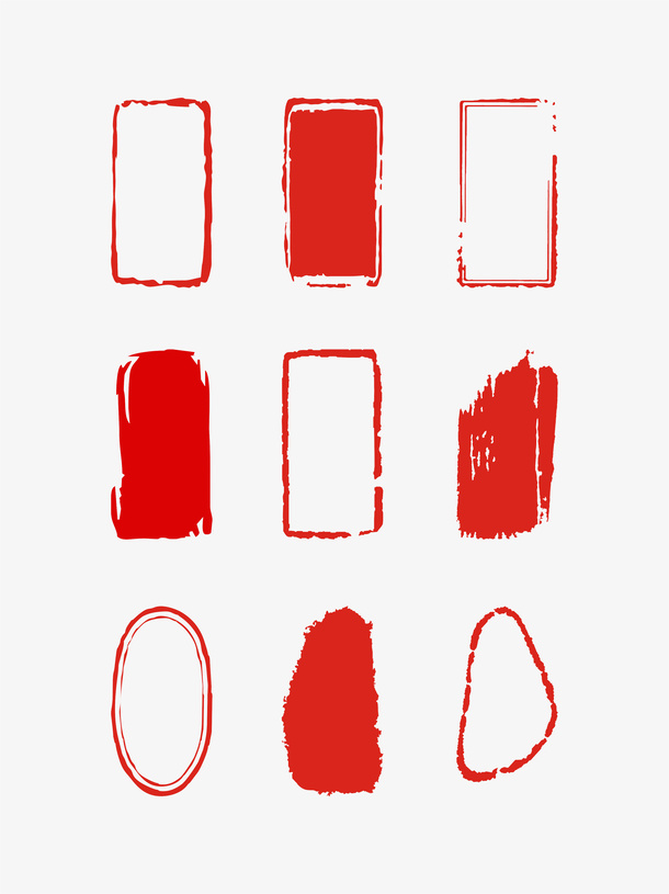 中国风印章边框免抠