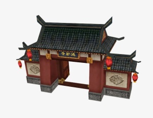 手绘古代门免抠