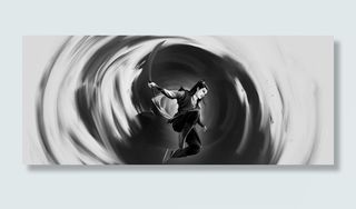 武侠人物中国风水墨灰色背景高清