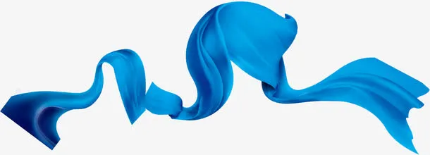 蓝色飘带免抠