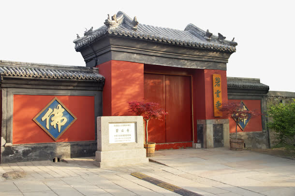 寺庙仿古大红门免抠