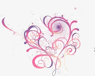 粉色卡通艺术花纹免抠