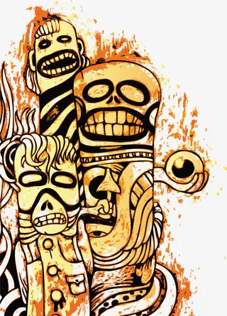 矢量抽象部落人物潮流插画免抠