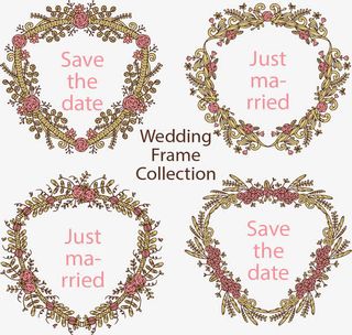 复古风格婚礼请帖封面免抠