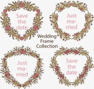 复古风格婚礼请帖封面免抠